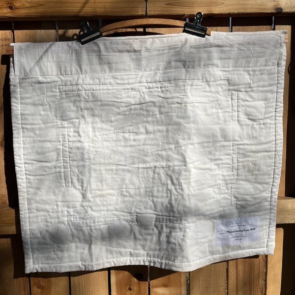 Handmade Quilt "Pomegranates Gone Wild" Black & Orange MCM White beads 36 x 31" - Picture 9 of 13